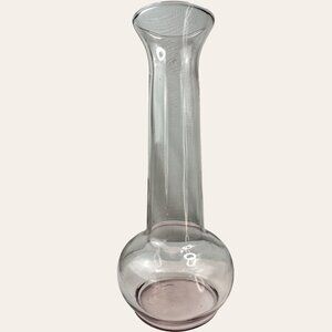 Blush Glass Vase With Round Base And Flared Neck - 10.5 Inches Tall